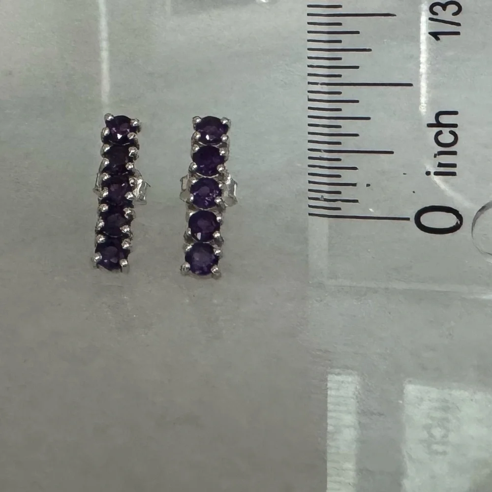 NWOT Tuckernuck Carson Earrings, Amethyst, Sterling Silver